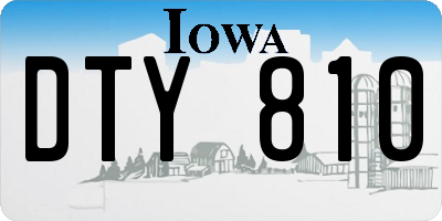 IA license plate DTY810