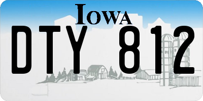 IA license plate DTY812