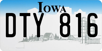 IA license plate DTY816