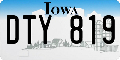 IA license plate DTY819
