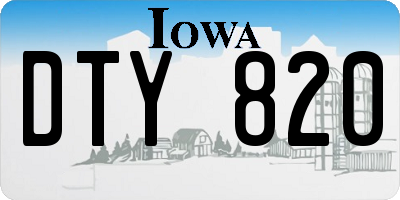 IA license plate DTY820