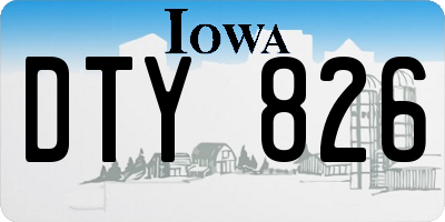 IA license plate DTY826