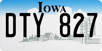 IA license plate DTY827