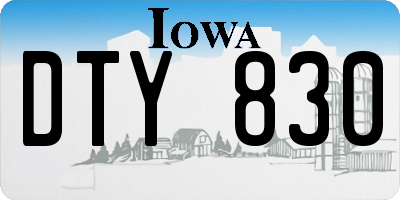 IA license plate DTY830