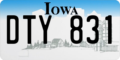 IA license plate DTY831