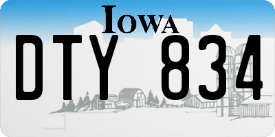 IA license plate DTY834