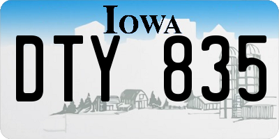 IA license plate DTY835