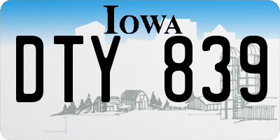 IA license plate DTY839