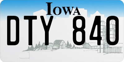 IA license plate DTY840