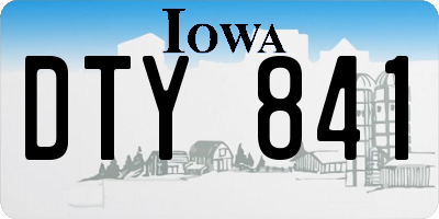 IA license plate DTY841