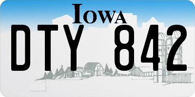 IA license plate DTY842