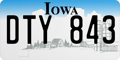 IA license plate DTY843