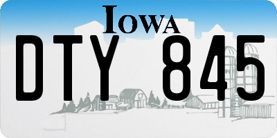 IA license plate DTY845