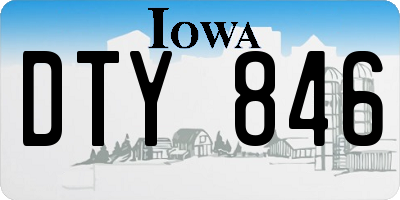 IA license plate DTY846