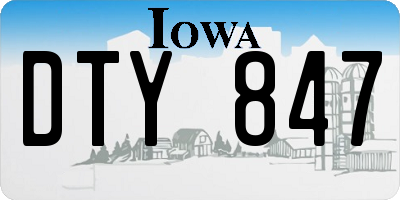 IA license plate DTY847