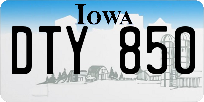 IA license plate DTY850