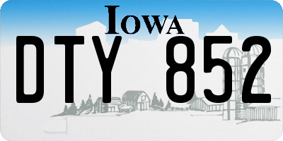 IA license plate DTY852