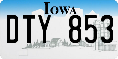 IA license plate DTY853