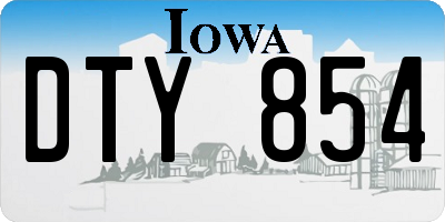 IA license plate DTY854