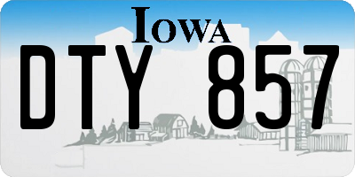 IA license plate DTY857