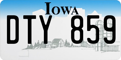 IA license plate DTY859