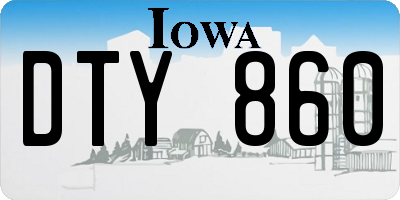 IA license plate DTY860