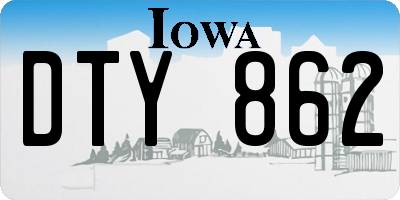 IA license plate DTY862