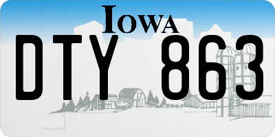 IA license plate DTY863