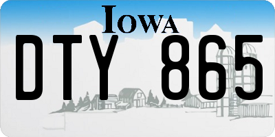 IA license plate DTY865
