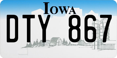 IA license plate DTY867