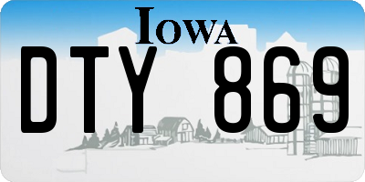 IA license plate DTY869