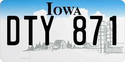 IA license plate DTY871