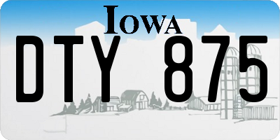 IA license plate DTY875