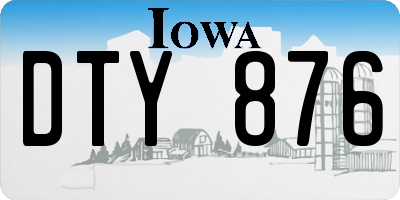 IA license plate DTY876