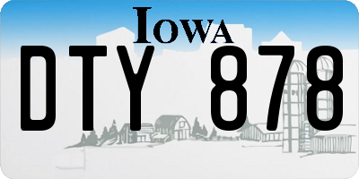 IA license plate DTY878