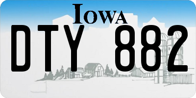 IA license plate DTY882