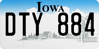 IA license plate DTY884