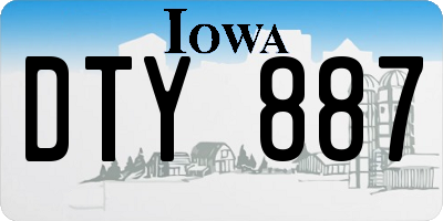 IA license plate DTY887