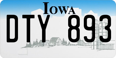 IA license plate DTY893