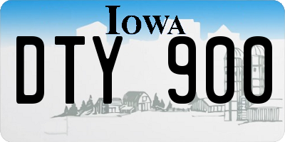 IA license plate DTY900