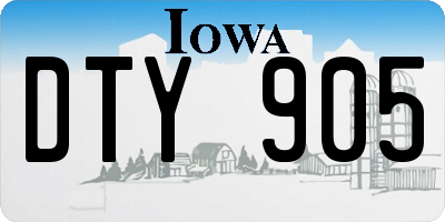 IA license plate DTY905