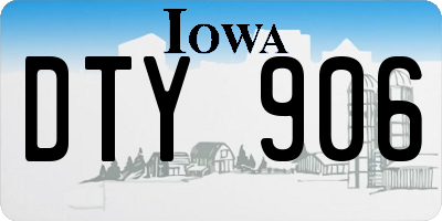 IA license plate DTY906