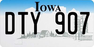 IA license plate DTY907