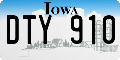 IA license plate DTY910
