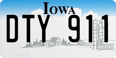 IA license plate DTY911