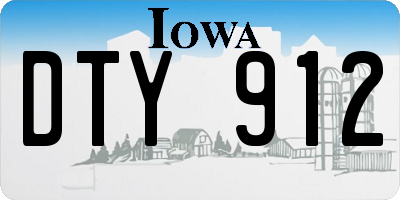 IA license plate DTY912