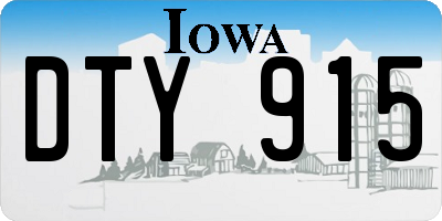 IA license plate DTY915