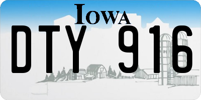 IA license plate DTY916