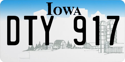 IA license plate DTY917
