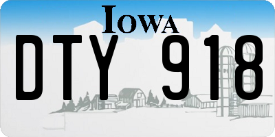 IA license plate DTY918
